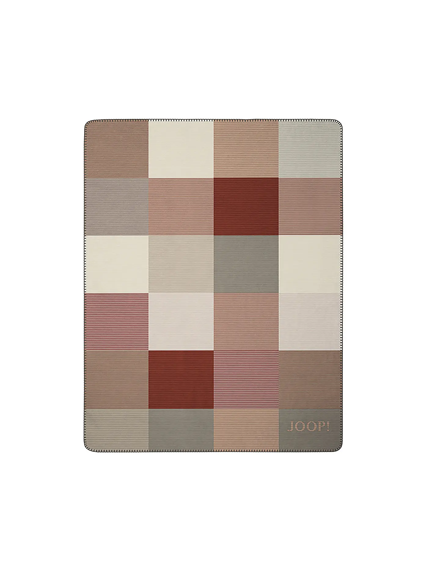 JOOP | Wohndecke MOSAIC 150x200cm Rouge- Natur | dunkelrot